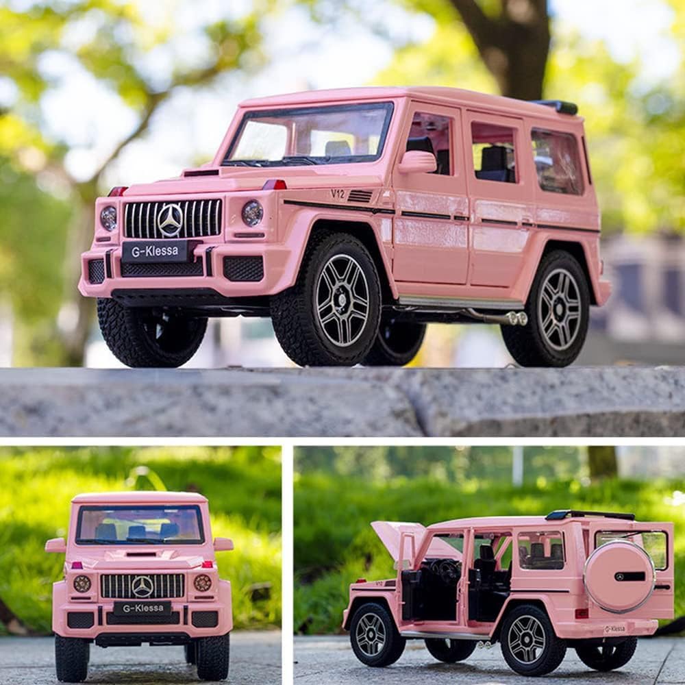 BIG SIZE MERCEDES BENZ G-KLESSA G-63 1:24 DIECAST METAL PULLBACK TOY CAR WITH OPENABLE DOORS & LIGHT, MUSIC BOYS CAR FOR KIDS BEST TOYS GIFTS TOYS FOR KIDS [SIZE:-22CM*9.3CM*8.5CM]【 MULTICOLOR 】