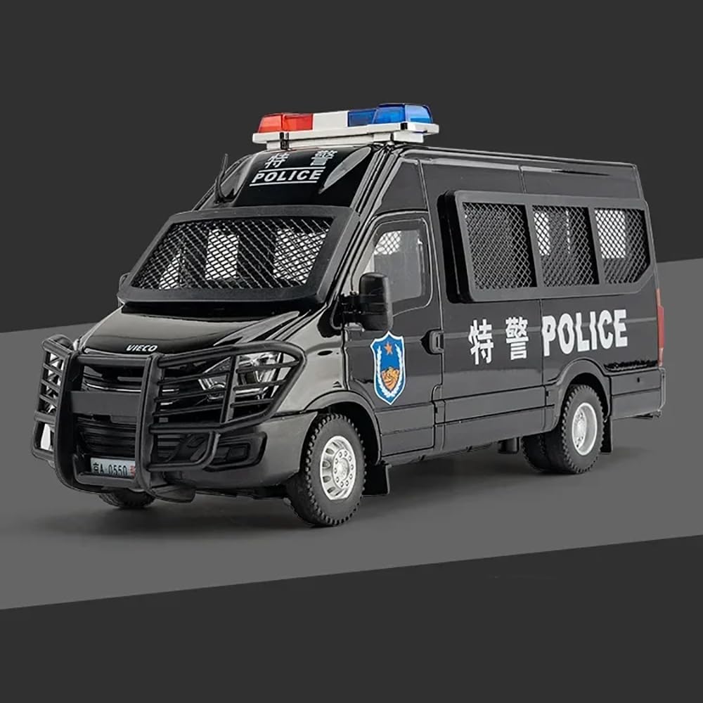 BIG SIZE POLICE VAN 1:24 DIECAST METAL PULLBACK TOY CAR WITH OPENABLE DOORS & LIGHT, MUSIC BOYS CAR FOR KIDS BEST TOYS GIFTS TOYS FOR KIDS [SIZE:-21CM*10CM*9CM]【 MULTICOLOR 】