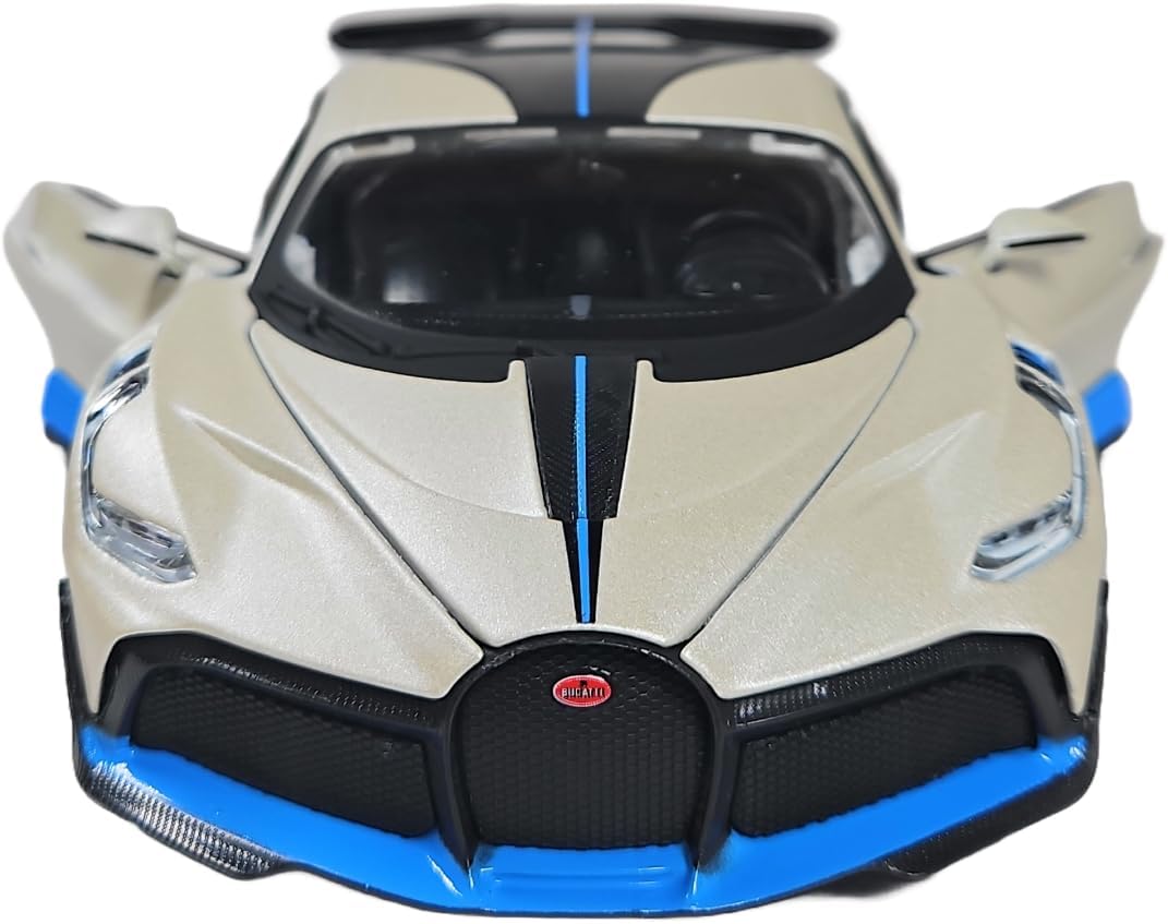 Big Size 1:24 BUGATTI DIVO DIECAST METAL PULLBACK TOY CAR WITH OPENABLE DOORS & LIGHT, MUSIC BOYS CAR FOR KIDS BEST TOYS GIFTS TOYS FOR KIDS [SIZE:-22CM*9CM*7CM]【 MULTICOLOR 】