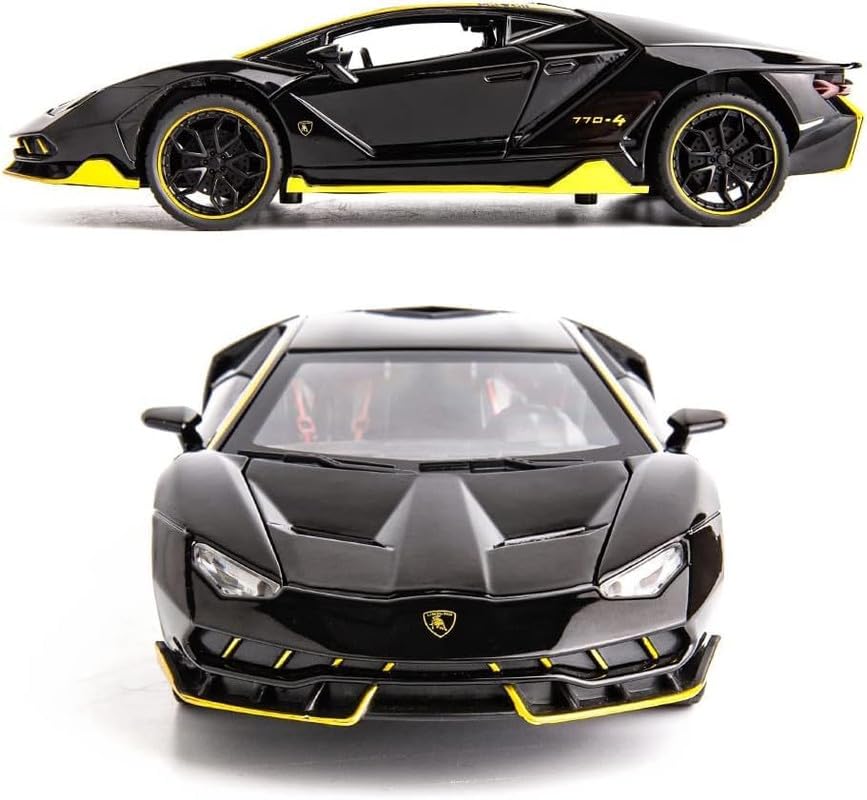 LAMBORGHINI CENTENARIO LP770 1:24 DIECAST METAL PULLBACK TOY CAR WITH OPENABLE DOORS & LIGHT, MUSIC BOYS CAR FOR KIDS BEST TOYS GIFTS TOYS FOR KIDS [SIZE:-20CM*9.5CM*5CM]【 MULTICOLOR 】