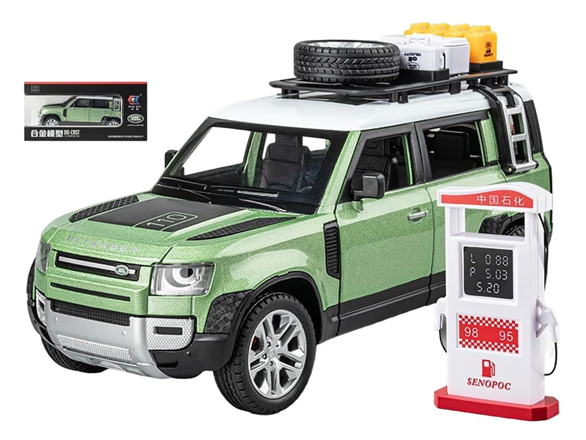 BIG SIZE LAND ROVER DEFENDER VEHICLE 1:24 DIECAST METAL PULLBACK TOY CAR WITH OPENABLE DOORS & LIGHT, MUSIC BOYS CAR FOR KIDS BEST TOYS GIFTS TOYS FOR KIDS [SIZE:-21CM*10CM*9CM]【 MULTICOLOR 】