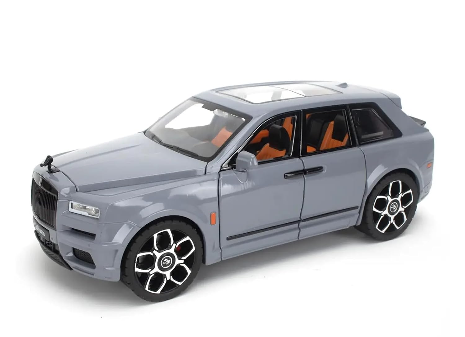 BIG SIZE ROLLS ROYCE CULLINAN 1:24 DIECAST METAL PULLBACK TOY CAR WITH OPENABLE DOORS & LIGHT, MUSIC BOYS CAR FOR KIDS BEST TOYS GIFTS TOYS FOR KIDS [SIZE:-22.5CM*9CM*7.5CM]【 MULTICOLOR 】