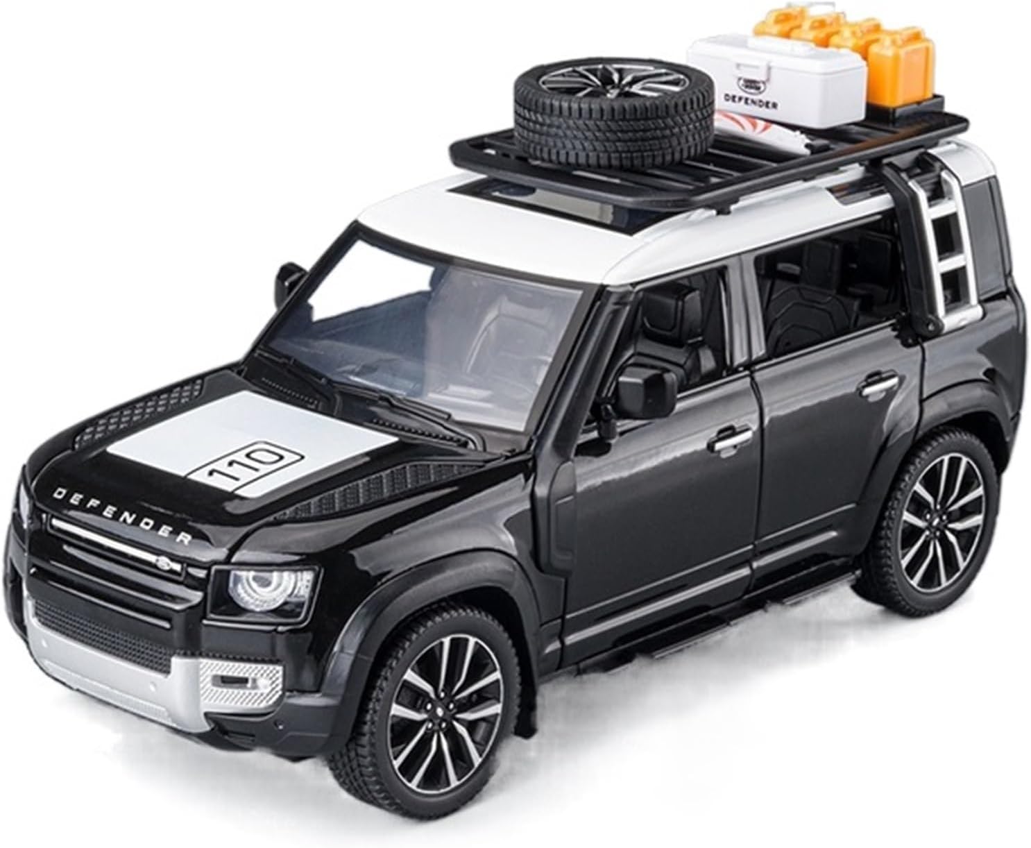 BIG SIZE LAND ROVER DEFENDER VEHICLE 1:24 DIECAST METAL PULLBACK TOY CAR WITH OPENABLE DOORS & LIGHT, MUSIC BOYS CAR FOR KIDS BEST TOYS GIFTS TOYS FOR KIDS [SIZE:-21CM*10CM*9CM]【 MULTICOLOR 】