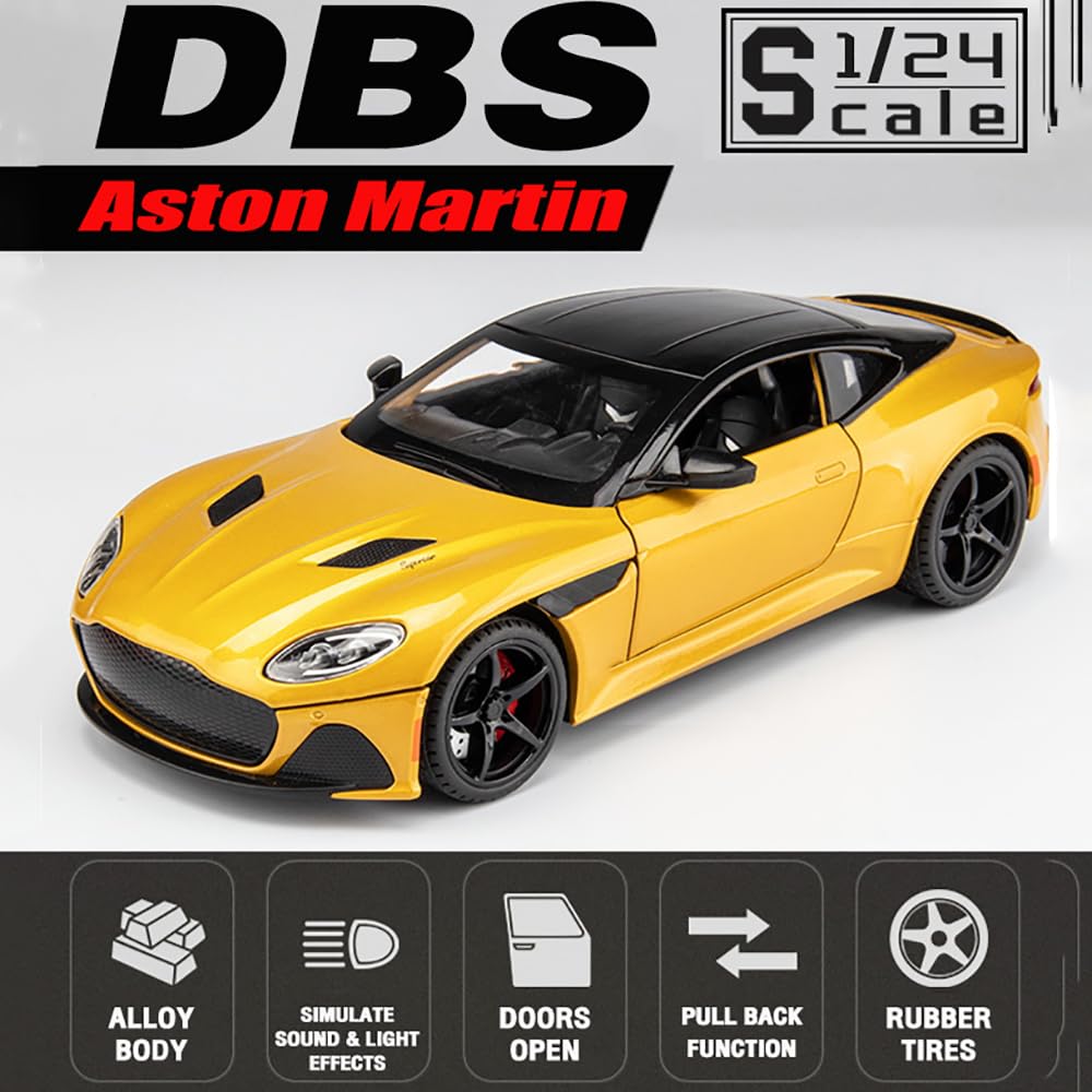 1:24 for Aston Martin GT Alloy Diecasts & Toy Vehicles Metal Toy Car Model Sound and Light Pull Back Collection Kids Toy[3 Color available Any 1 Random Send ][22CM*9CM*8CM]