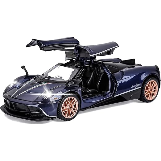 PAGANI HUAYRA 1/32 DIECAST METAL PULL BACK DIECAST CAR WITH OPENABLE DOOR AND SOUND LIGHT, GIFTS TOYS FOR KIDS【 MULTICOLOR 】[SIZE : 15.6CM* 7.7CM*4CM]