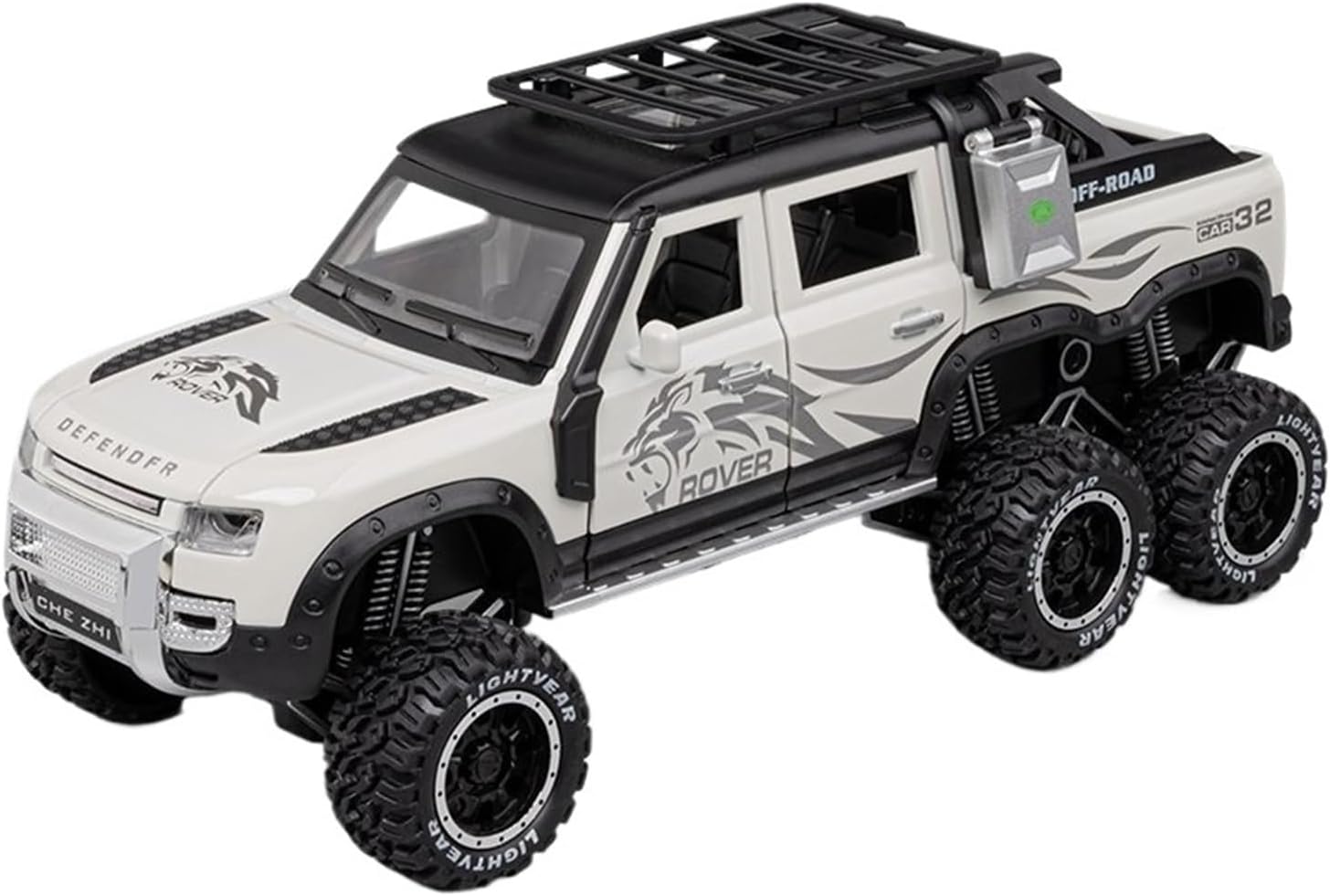 BIG SIZE LAND ROVER DEFENDER GUARD 6X6 1:24 DIECAST METAL PULLBACK TOY CAR WITH OPENABLE DOORS & LIGHT, MUSIC BOYS CAR FOR KIDS BEST TOYS GIFTS TOYS FOR KIDS [SIZE:-20CM*9.5CM*5CM]【 MULTICOLOR 】