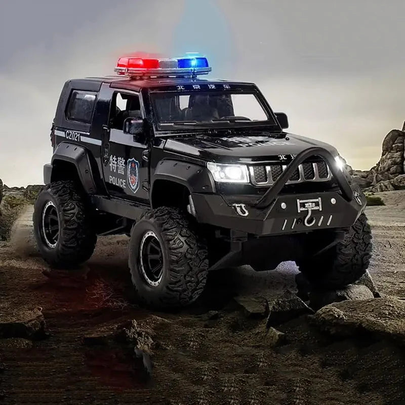 Jeep Police Scale Model Diecast Metalcar - All Size