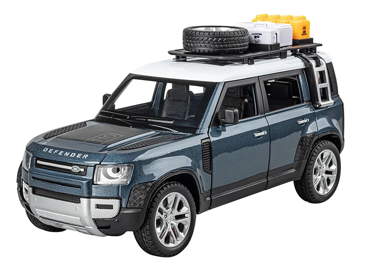 BIG SIZE DEFENDER CAMPING 1:24 DIECAST METAL PULLBACK TOY CAR WITH OPENABLE DOORS & LIGHT, MUSIC BOYS CAR FOR KIDS BEST TOYS GIFTS TOYS FOR KIDS [SIZE:-21CM*8.2CM*7.8CM]【 MULTICOLOR 】