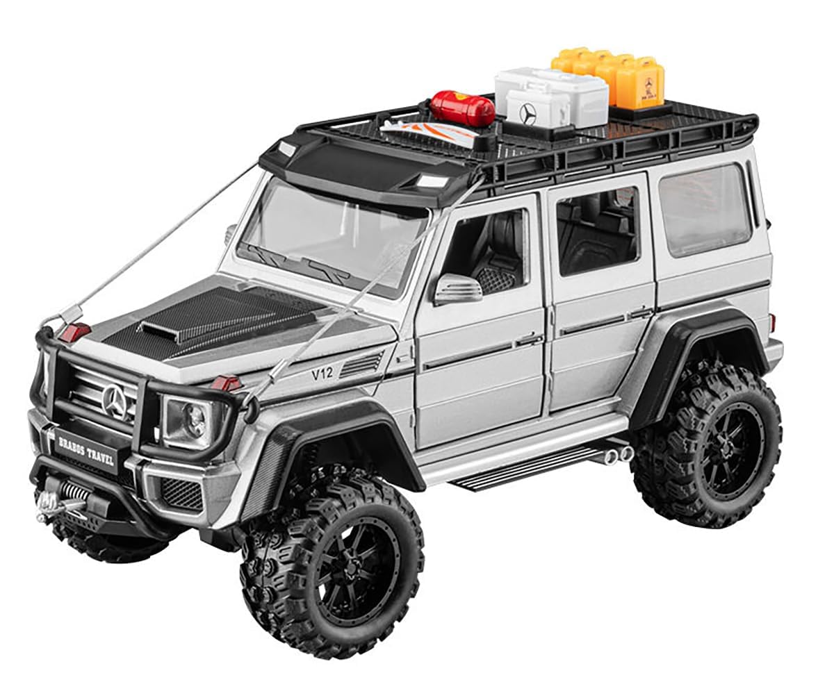 Mercedes-Benz Brabus G550 1:24 DIECAST METAL PULLBACK TOY CAR WITH OPENABLE DOORS & LIGHT, MUSIC BOYS CAR FOR KIDS BEST TOYS GIFTS TOYS FOR KIDS [SIZE:-24.5CM*11.3CM*10.6CM]【 MULTICOLOR 】