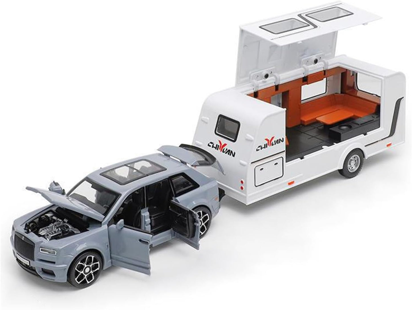 Rolls Royce Cullinan Trailer Scale Model Diecast Metalcar - All Size