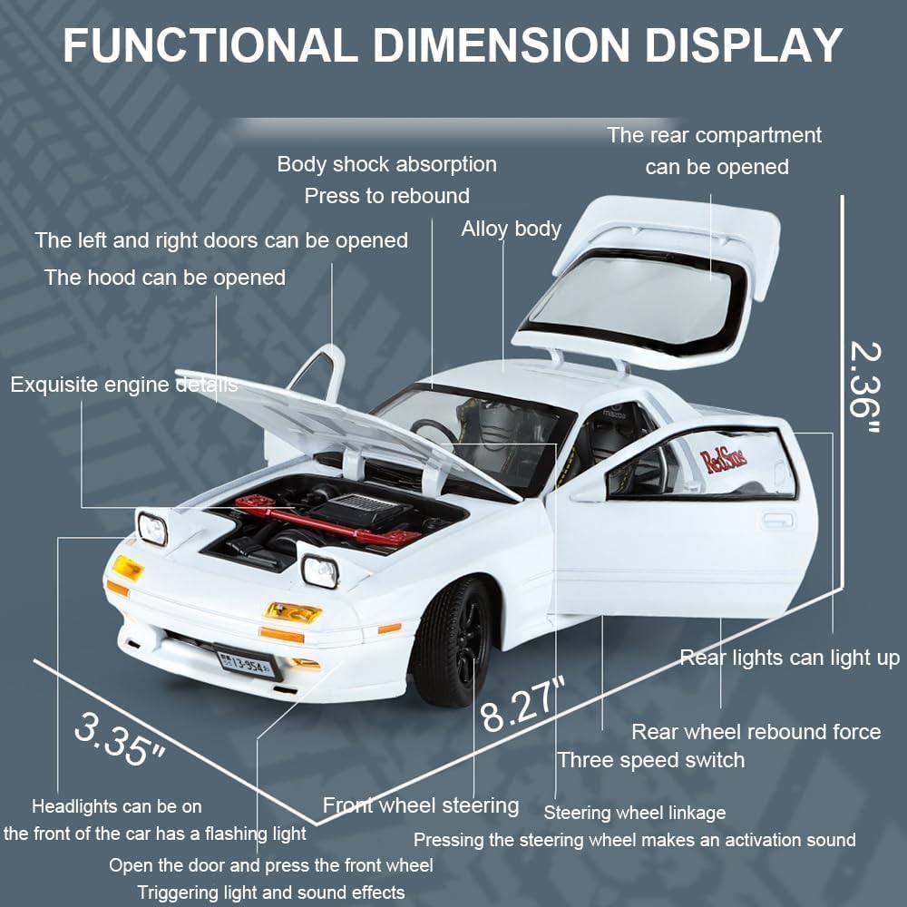 Mazda Rx7 Scale Model Diecast Metalcar - All Size