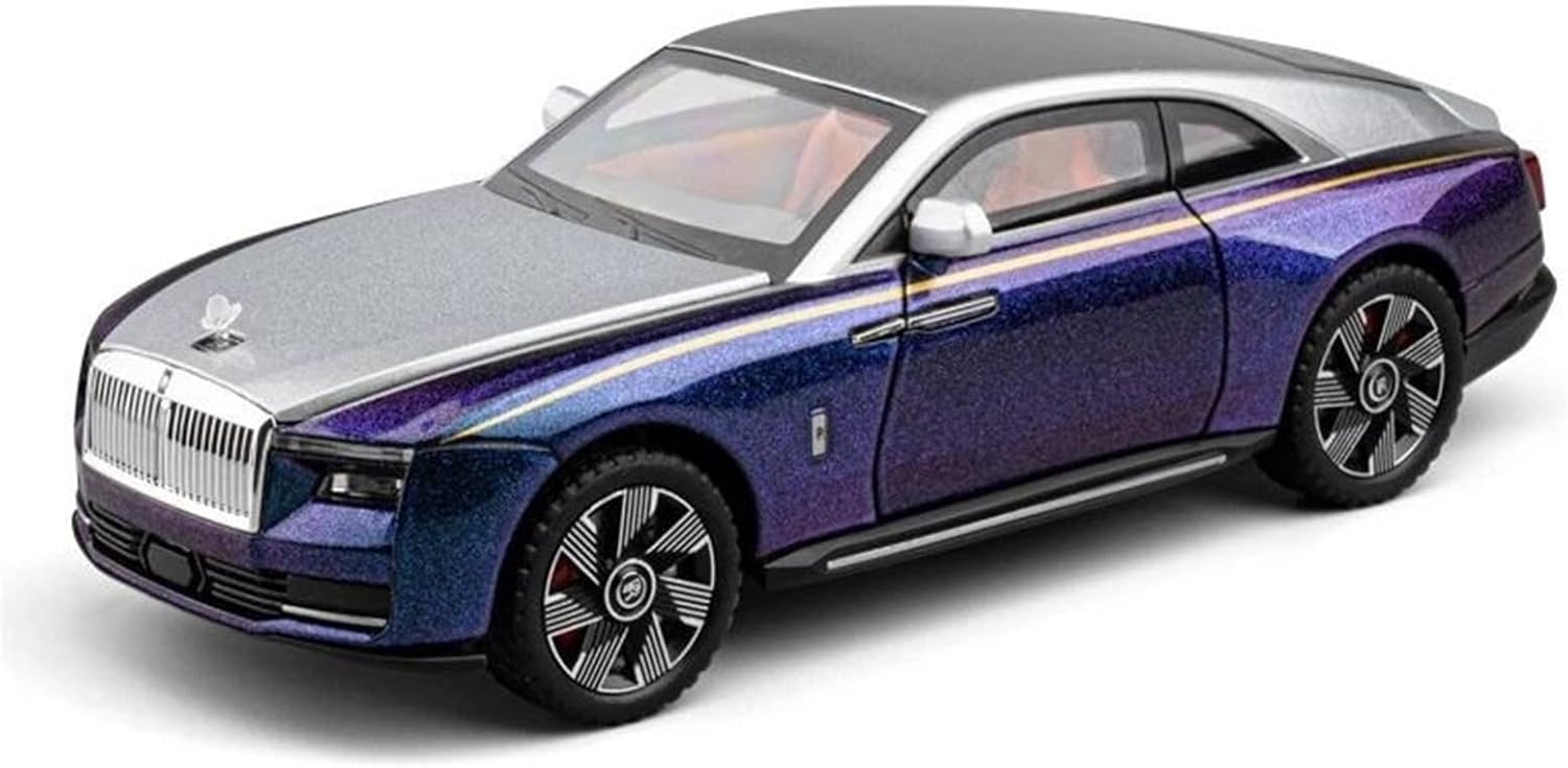 BIG SIZE ROLLS-ROYCE GHOST EWB RESIN 1:24 DIECAST METAL PULLBACK TOY CAR WITH OPENABLE DOORS & LIGHT, MUSIC BOYS CAR FOR KIDS BEST TOYS GIFTS TOYS FOR KIDS [SIZE:-21.7CM*9CM*6.5CM]【 MULTICOLOR 】