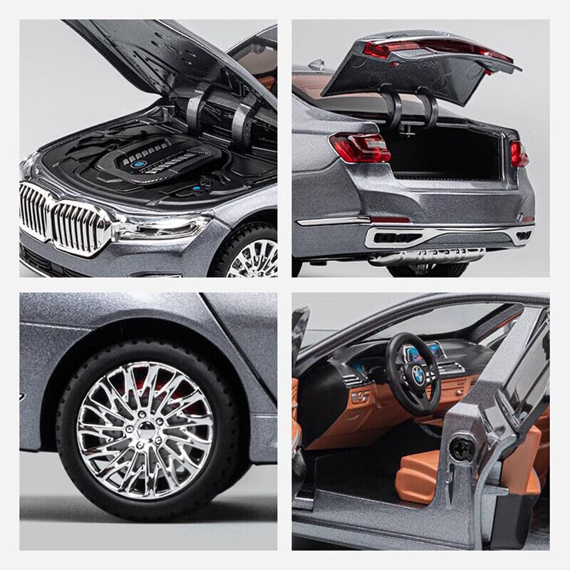 BMW 760Li Big 1:24 Diecast Scale Model Metal Pull Back with Openable Doors & Light, Music Toy Vehicle for Kids [SIZE:-21 CM*9CM*8.5CM]【 MULTICOLOR 】