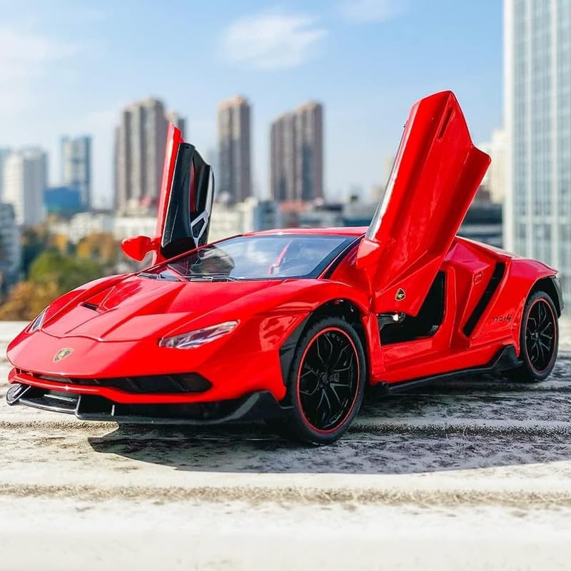 LAMBORGHINI CENTENARIO LP770 1:24 DIECAST METAL PULLBACK TOY CAR WITH OPENABLE DOORS & LIGHT, MUSIC BOYS CAR FOR KIDS BEST TOYS GIFTS TOYS FOR KIDS [SIZE:-20CM*9.5CM*5CM]【 MULTICOLOR 】