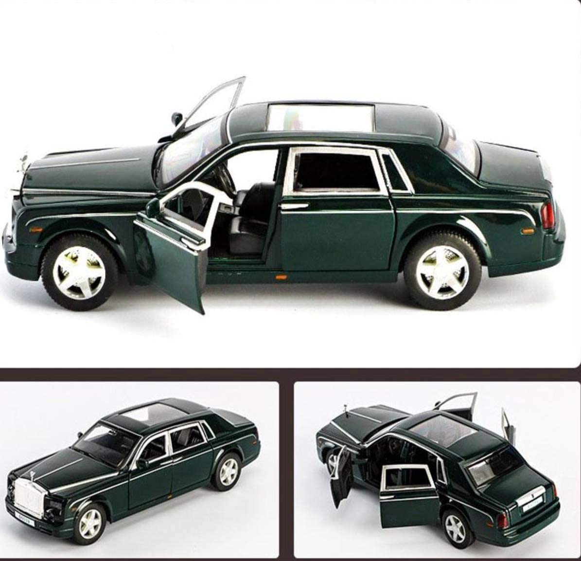 ROLLS ROYCE PHANTOM 1:32 DIECAST METAL PULLBACK TOY CAR WITH OPENABLE DOORS & LIGHT, MUSIC BOYS CAR FOR KIDS BEST TOYS GIFTS TOYS FOR KIDS [SIZE:-18CM*6CM*5.5CM]【 MULTICOLOR 】