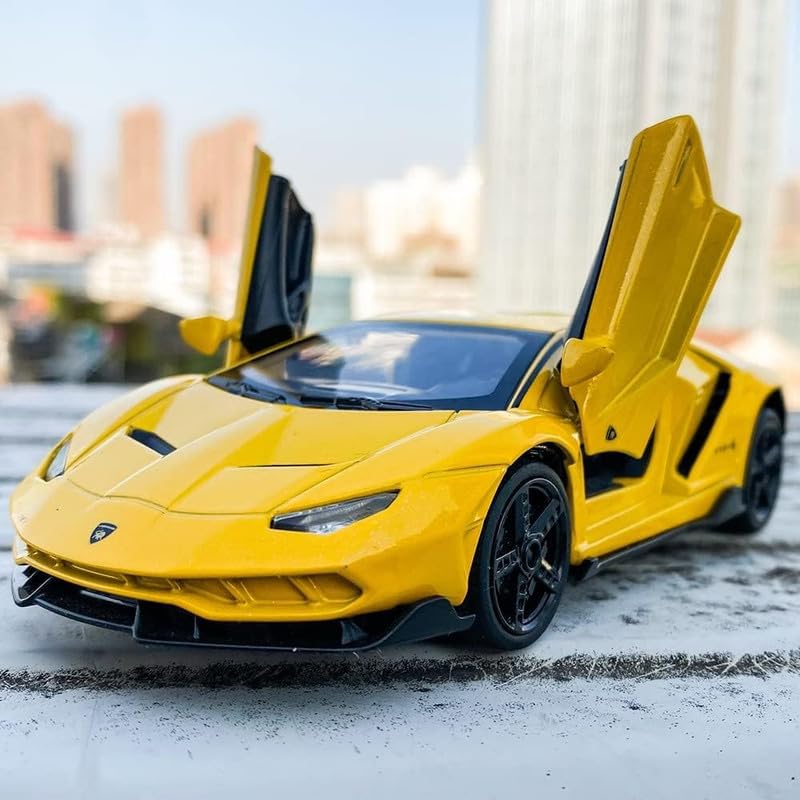 LAMBORGHINI CENTENARIO LP770 1:24 DIECAST METAL PULLBACK TOY CAR WITH OPENABLE DOORS & LIGHT, MUSIC BOYS CAR FOR KIDS BEST TOYS GIFTS TOYS FOR KIDS [SIZE:-20CM*9.5CM*5CM]【 MULTICOLOR 】