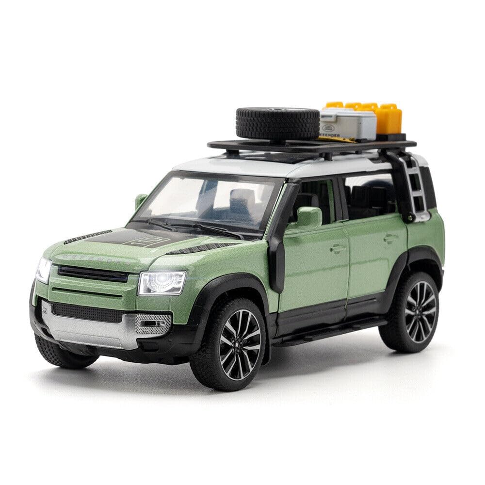 BIG SIZE DEFENDER CAMPING 1:24 DIECAST METAL PULLBACK TOY CAR WITH OPENABLE DOORS & LIGHT, MUSIC BOYS CAR FOR KIDS BEST TOYS GIFTS TOYS FOR KIDS [SIZE:-21CM*8.2CM*7.8CM]【 MULTICOLOR 】