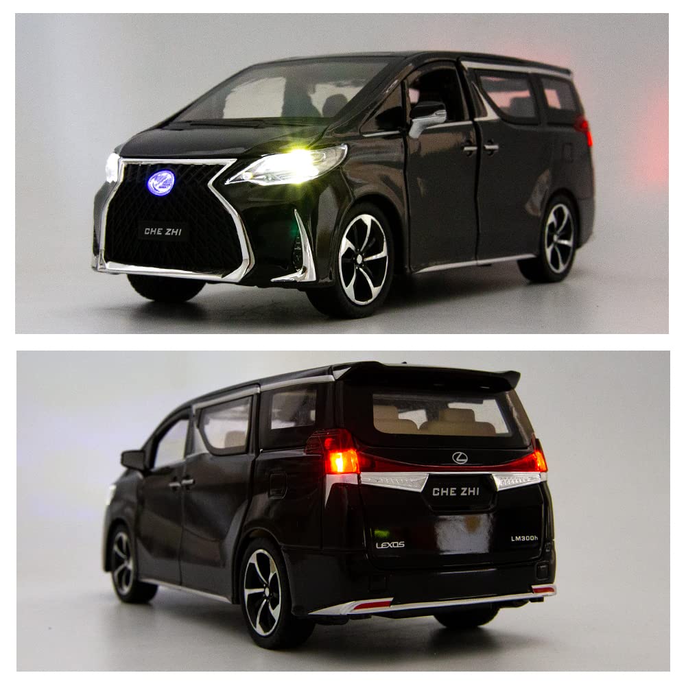 TOYOTA LEXUS LM300 1/32 DIECAST METAL PULLBACK TOY CAR WITH OPENABLE DOORS & LIGHT, MUSIC BOYS CAR FOR KIDS BEST TOYS GIFTS TOYS FOR KIDS [SIZE:-17.5CM*6CM*6CM]【 MULTICOLOR 】