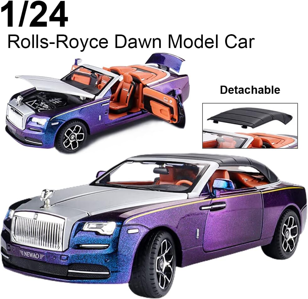 BIG SIZE ROLLS-ROYCE CONVERTIBLE SUPER SPORTS 1:24 DIECAST METAL PULLBACK TOY CAR WITH OPENABLE DOORS & LIGHT, MUSIC BOYS CAR FOR KIDS BEST TOYS GIFTS TOYS FOR KIDS [SIZE:-22.1CM* 8.2CM* 6.2CM]【 MULTICOLOR 】