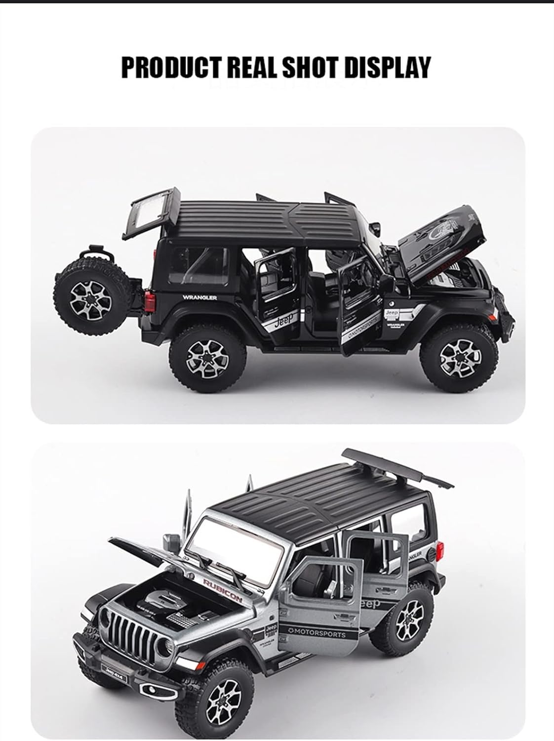 WRANGLER RUBICON THAR JEEP DIECAST METAL PULLBACK TOY CAR WITH OPENABLE DOORS & LIGHT, MUSIC BOYS CAR FOR KIDS BEST TOYS GIFTS TOYS FOR KIDS [SIZE:-17CM*7CM*6.8CM]【 MULTICOLOR 】