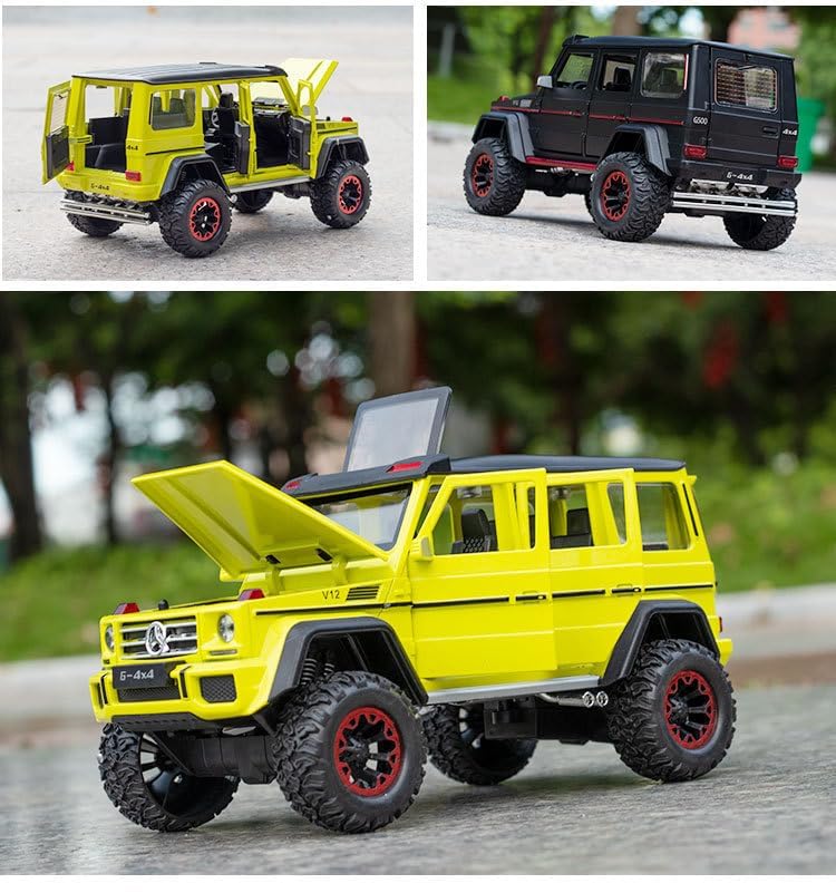 BIG SIZE MERCEDES AMG G500 4X4 1:24 DIECAST METAL PULLBACK TOY CAR WITH OPENABLE DOORS & LIGHT, MUSIC BOYS CAR FOR KIDS BEST TOYS GIFTS TOYS FOR KIDS [SIZE:-21CM*11CM*10.5CM]【 MULTICOLOR 】