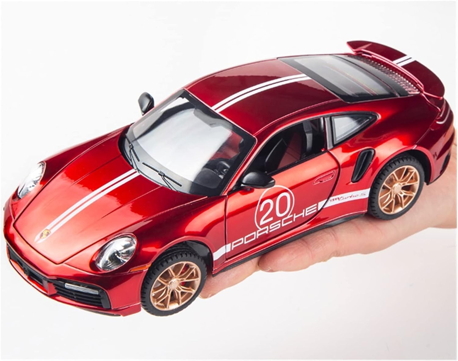 PORSCHE 911 1:32 DIECAST METAL PULLBACK TOY CAR WITH OPENABLE DOORS & LIGHT, MUSIC BOYS CAR FOR KIDS BEST TOYS GIFTS TOYS FOR KIDS [SIZE:-16.3CM*7.5CM*4.6CM]【 MULTICOLOR 】