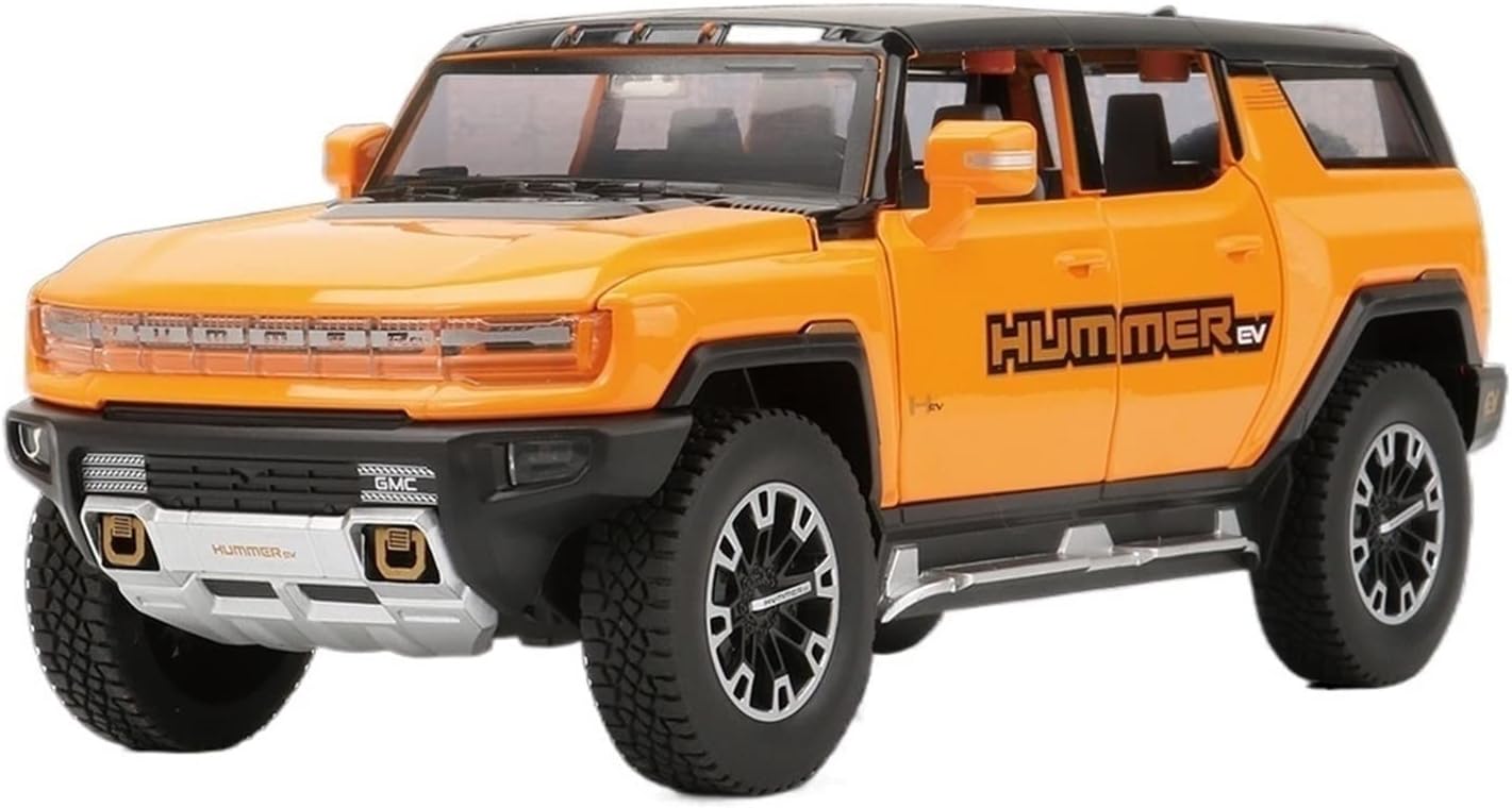 HUMMER EV 1:24 DIECAST METAL PULLBACK TOY CAR WITH OPENABLE DOORS & LIGHT, MUSIC BOYS CAR FOR KIDS BEST TOYS GIFTS TOYS FOR KIDS [SIZE:-22CM*8.4CM*7.9CM]【 MULTICOLOR 】