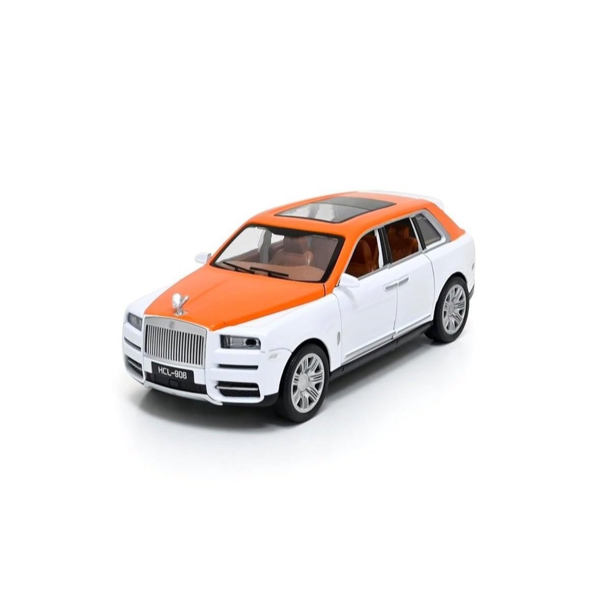 BIG SIZE ROLLS ROYCE CULLINAN 1:24 DIECAST METAL PULLBACK TOY CAR WITH OPENABLE DOORS & LIGHT, MUSIC BOYS CAR FOR KIDS BEST TOYS GIFTS TOYS FOR KIDS [SIZE:-18CM*9.4CM*7.2CM]【 MULTICOLOR 】