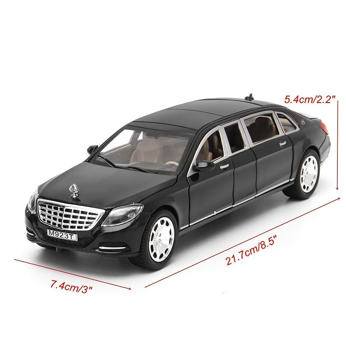 MERCEDES BENZ LONG 1:32 DIECAST METAL PULLBACK TOY CAR WITH OPENABLE DOORS & LIGHT, MUSIC BOYS CAR FOR KIDS BEST TOYS GIFTS TOYS FOR KIDS [SIZE:-21.7CM*7.4CM*5.4CM]【 MULTICOLOR 】