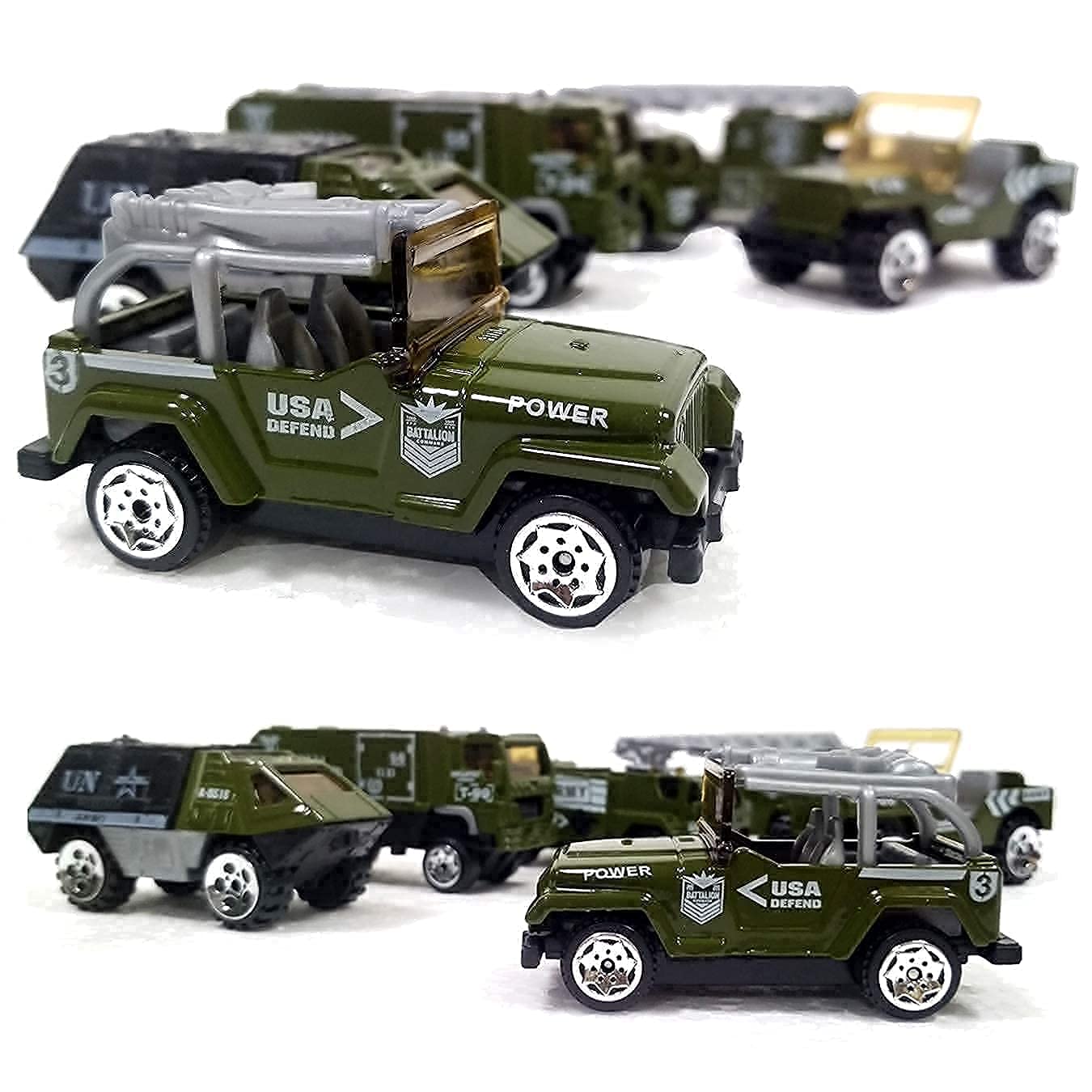 Military Army Truck Vehicle Toy Set Mini Scale Model Diecast Metalcar - All Size