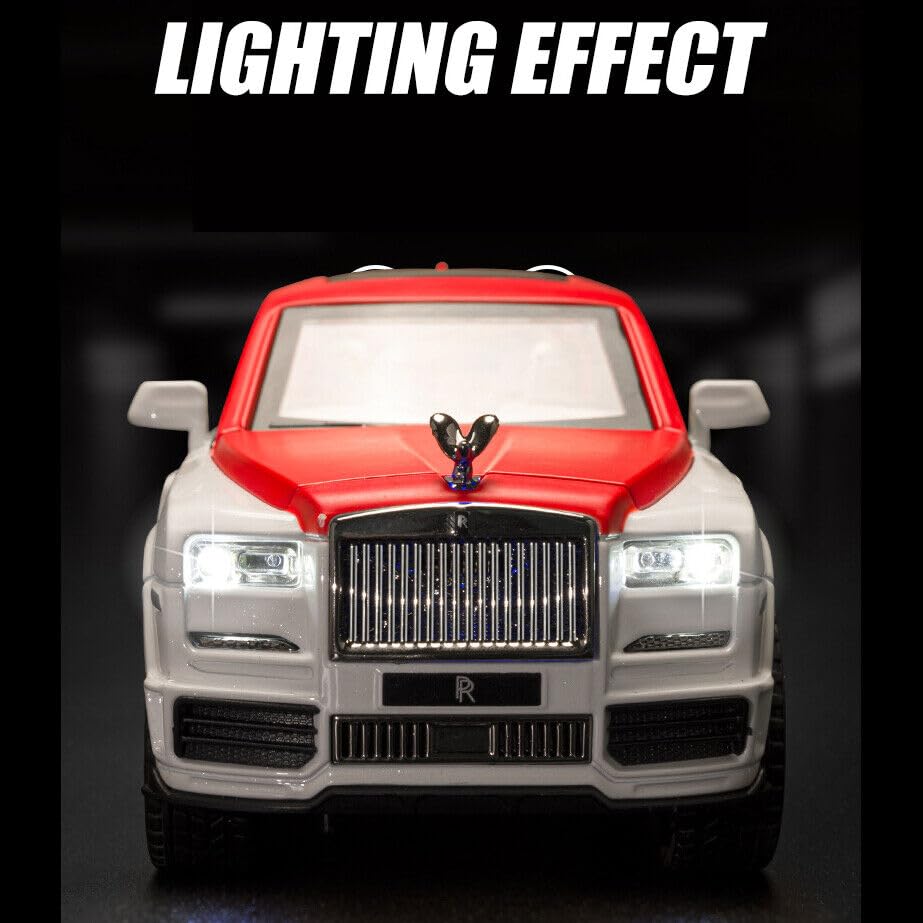 Rolls Royce Cullinan White-Red Scale Model Diecast Metalcar - All Size