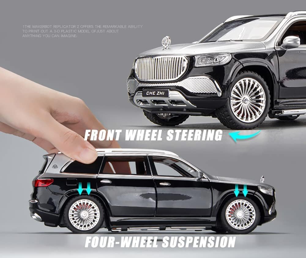 Big Size M Benz GLS600 Metal Pull Back Die-cast Car Scale Model with Sound Light Mini Auto Toy for Kids Metal Model Toy Car with Sound and Light (MULTICOLOR)