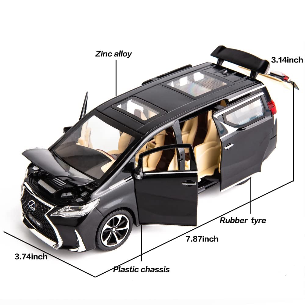 TOYOTA LEXUS LM300 1/32 DIECAST METAL PULLBACK TOY CAR WITH OPENABLE DOORS & LIGHT, MUSIC BOYS CAR FOR KIDS BEST TOYS GIFTS TOYS FOR KIDS [SIZE:-17.5CM*6CM*6CM]【 MULTICOLOR 】