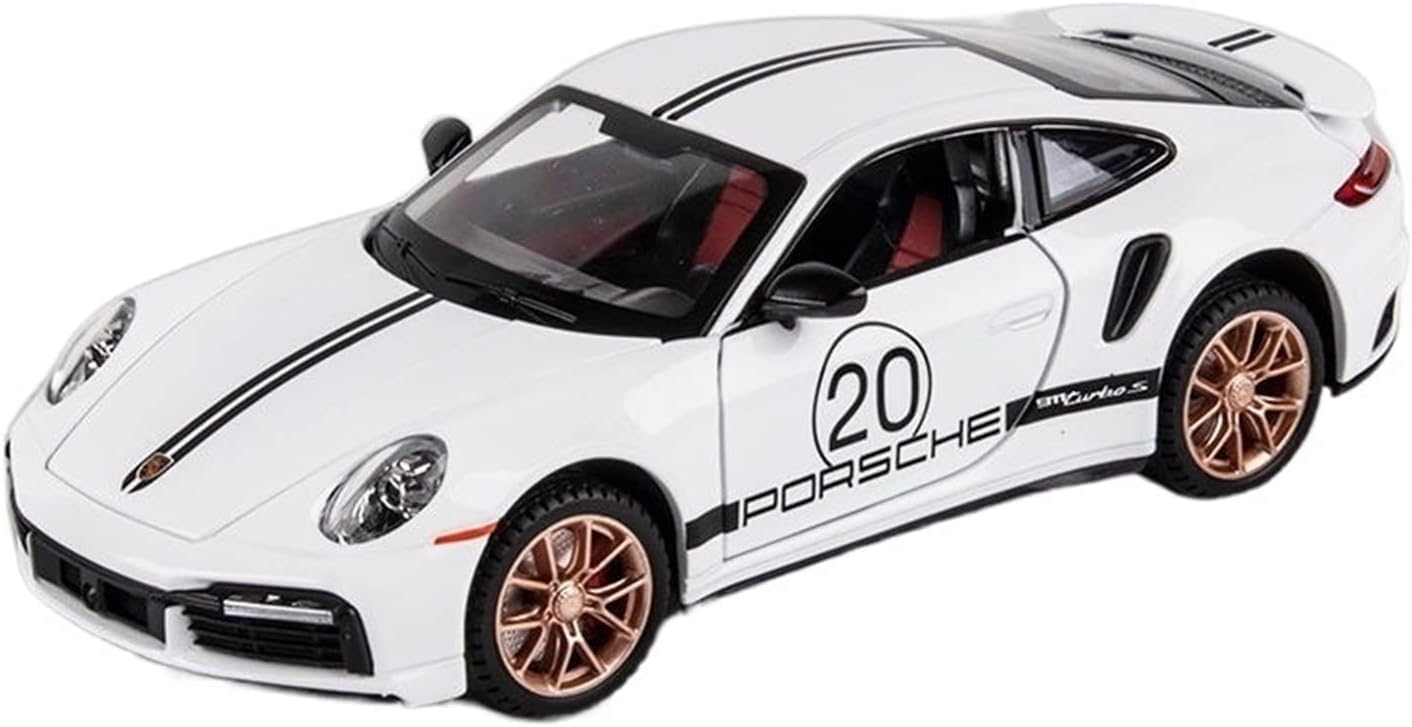 PORSCHE 911 1:32 DIECAST METAL PULLBACK TOY CAR WITH OPENABLE DOORS & LIGHT, MUSIC BOYS CAR FOR KIDS BEST TOYS GIFTS TOYS FOR KIDS [SIZE:-16.3CM*7.5CM*4.6CM]【 MULTICOLOR 】