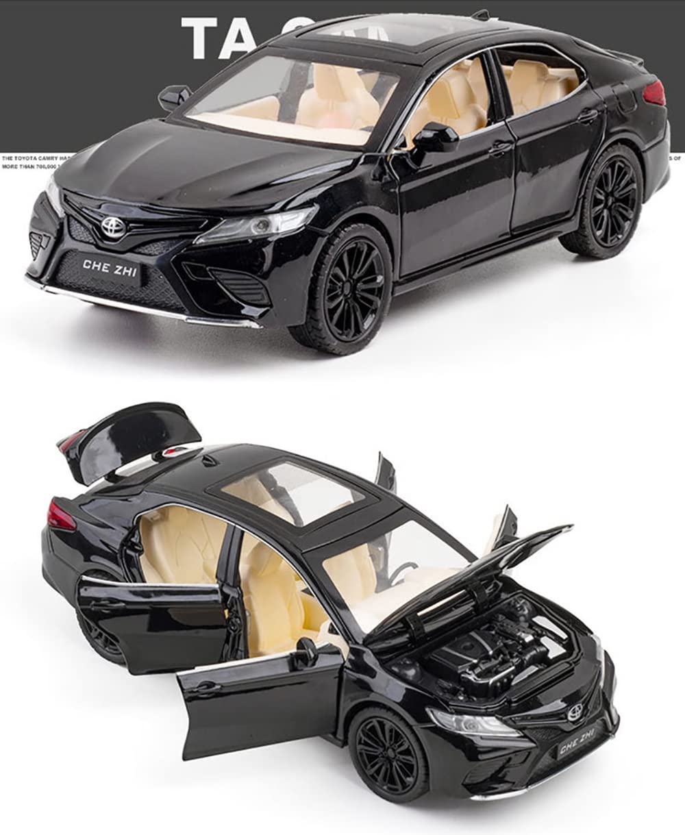 BIG SIZE TOYOTA CAMRRY 1:24 DIECAST METAL PULLBACK TOY CAR WITH OPENABLE DOORS & LIGHT, MUSIC BOYS CAR FOR KIDS BEST TOYS GIFTS TOYS FOR KIDS [SIZE:-20.5CM*9CM*6.2CM]【 MULTICOLOR 】