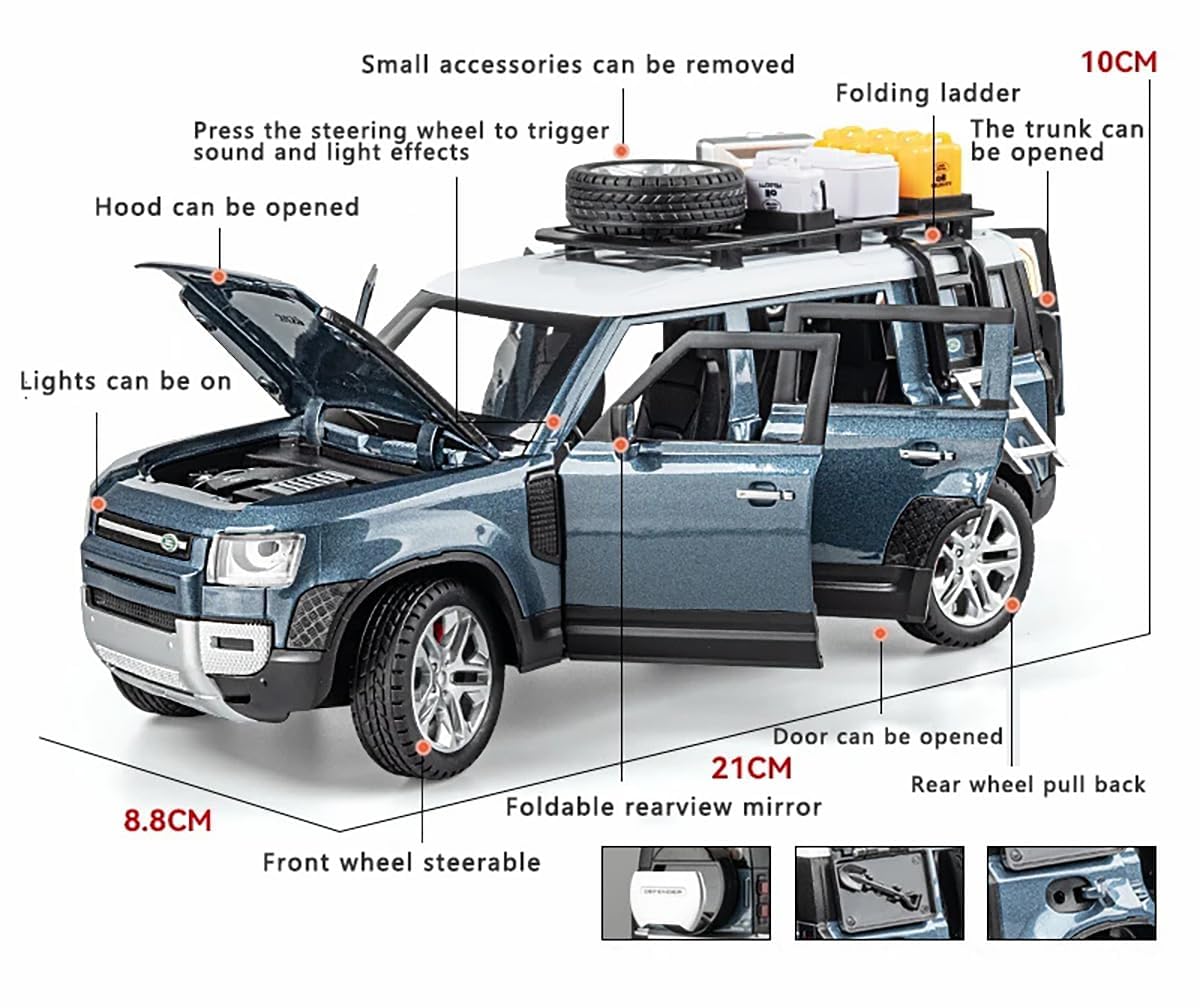 Land Rover Defender Vehicle Scale Model Diecast Metalcar - All Size