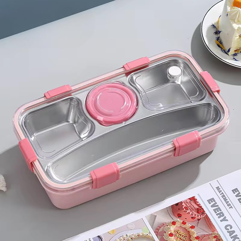 4 Compartment Airtight Tiffin Box With Bowl