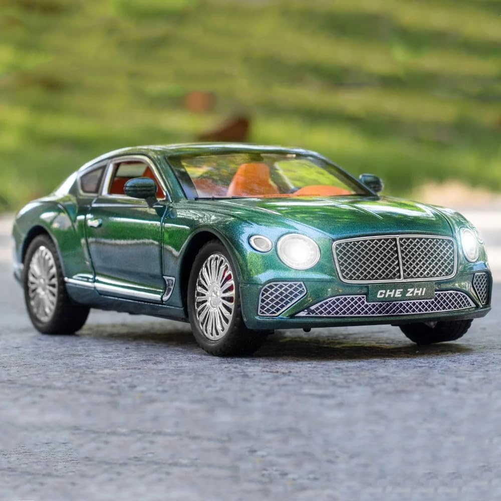 Bentley Continental GT 1:24 Model Car Alloy Diecast Toy Car Collectible Pull Back Toy Vehicles with Sound and Light Door Can Be Opened for Girls Boys Gift [SIZE:-22CM*9CM*7CM]【 MULTICOLOR 】