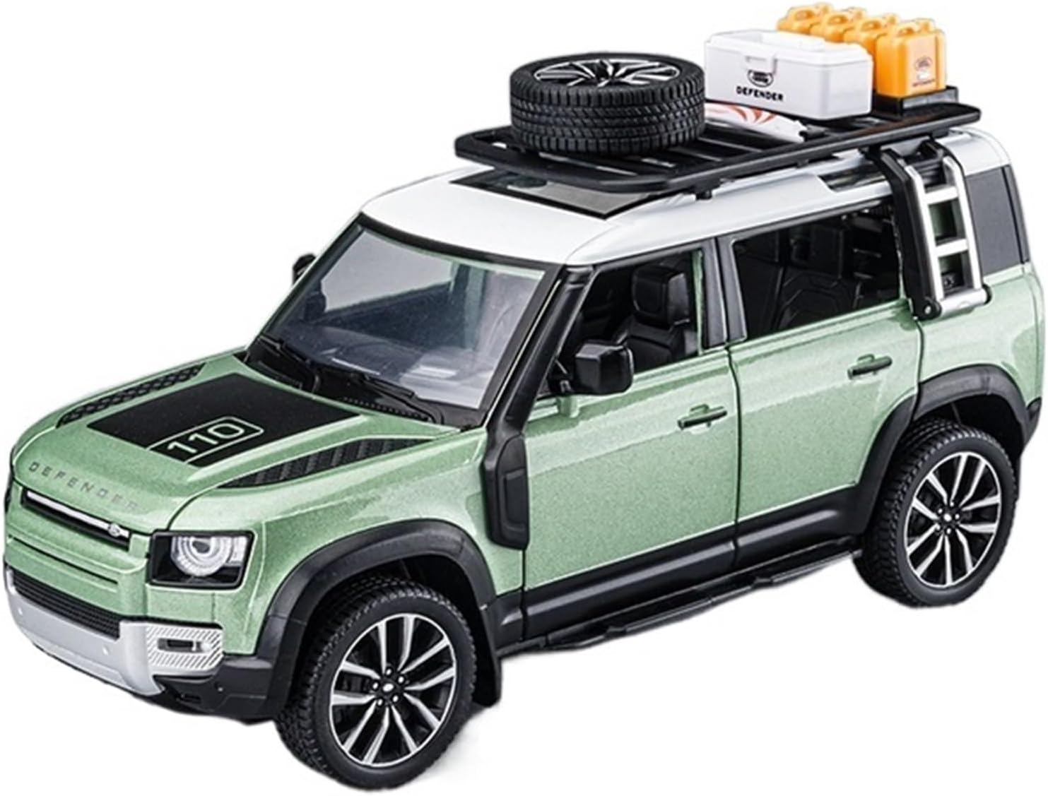 BIG SIZE LAND ROVER DEFENDER VEHICLE 1:24 DIECAST METAL PULLBACK TOY CAR WITH OPENABLE DOORS & LIGHT, MUSIC BOYS CAR FOR KIDS BEST TOYS GIFTS TOYS FOR KIDS [SIZE:-21CM*10CM*9CM]【 MULTICOLOR 】