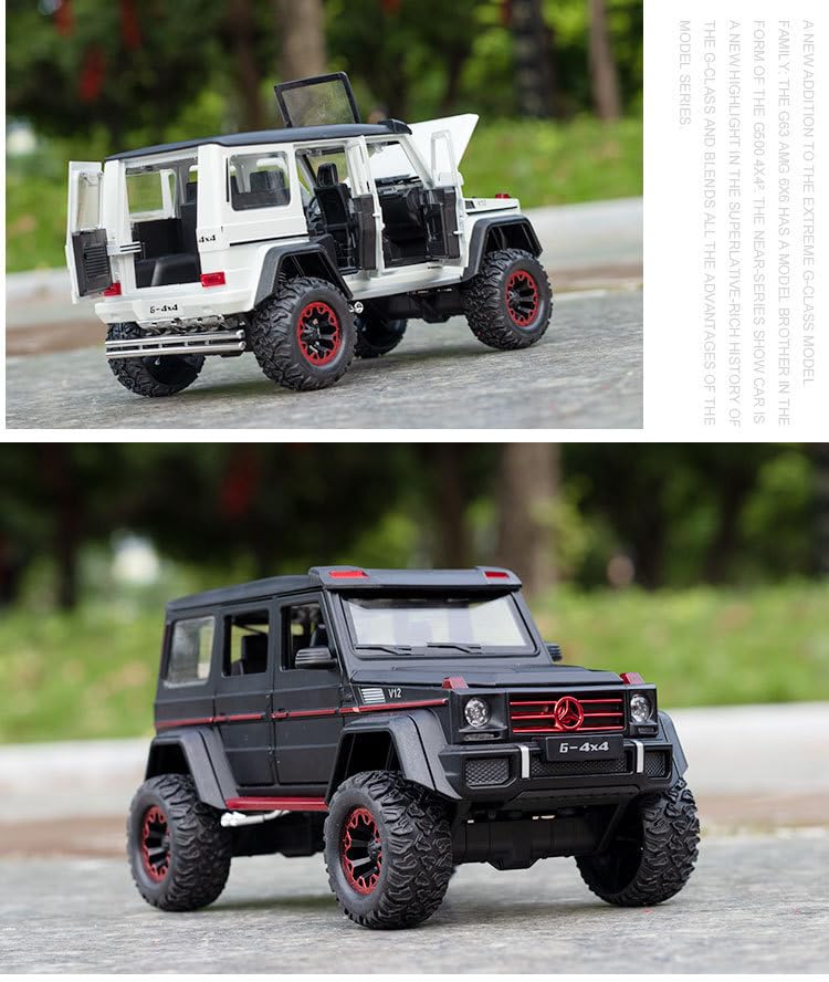 BIG SIZE MERCEDES AMG G500 4X4 1:24 DIECAST METAL PULLBACK TOY CAR WITH OPENABLE DOORS & LIGHT, MUSIC BOYS CAR FOR KIDS BEST TOYS GIFTS TOYS FOR KIDS [SIZE:-21CM*11CM*10.5CM]【 MULTICOLOR 】