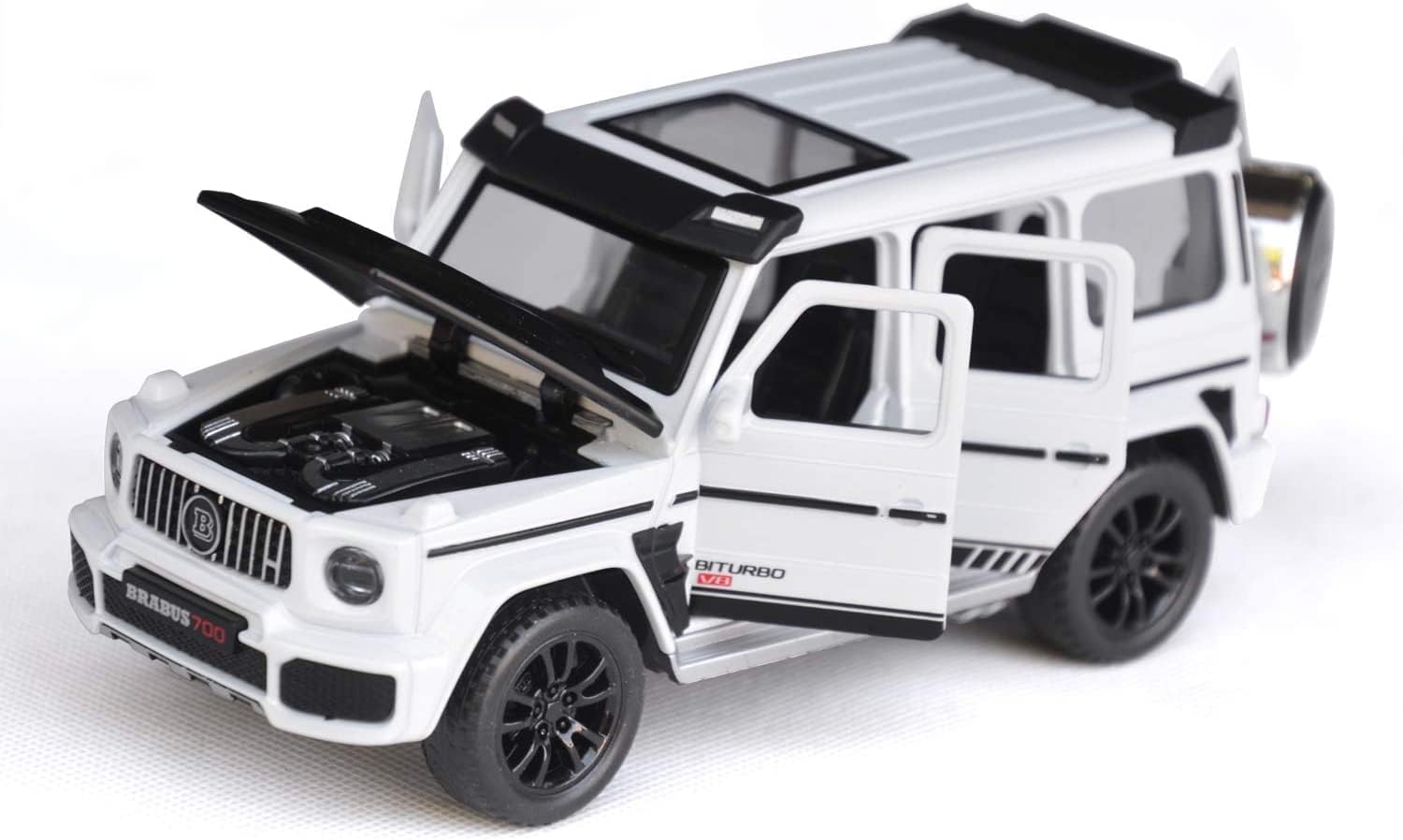 BRABUS 700 1:32 DIECAST METAL PULLBACK TOY CAR WITH OPENABLE DOORS & LIGHT, MUSIC BOYS CAR FOR KIDS BEST TOYS GIFTS TOYS FOR KIDS [SIZE:-15.5CM*6.5CM*6.5CM]【 MULTICOLOR 】