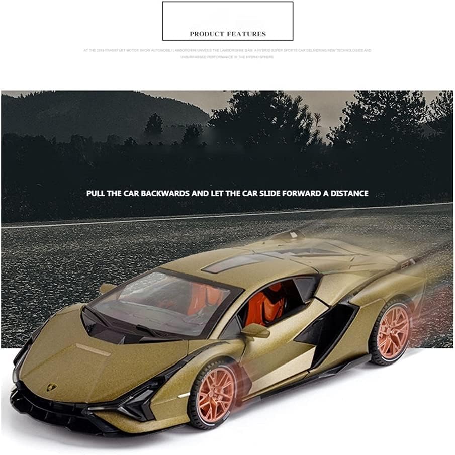 1:24 Metal Car Lamborghini Sian Die Cast Alloy Light & Sound MultiColor (MultiColor, Pack Of1)