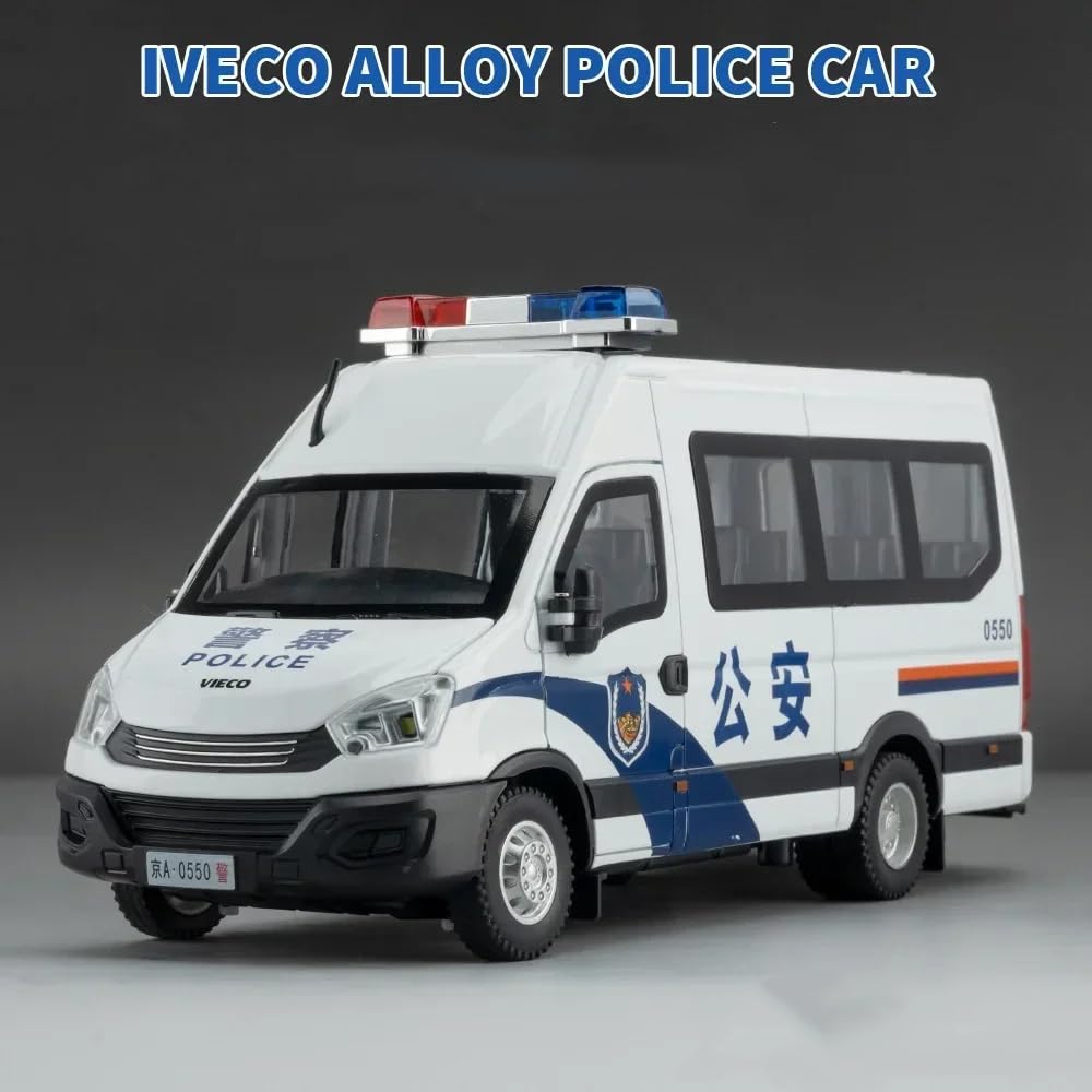 BIG SIZE POLICE VAN 1:24 DIECAST METAL PULLBACK TOY CAR WITH OPENABLE DOORS & LIGHT, MUSIC BOYS CAR FOR KIDS BEST TOYS GIFTS TOYS FOR KIDS [SIZE:-21CM*10CM*9CM]【 MULTICOLOR 】