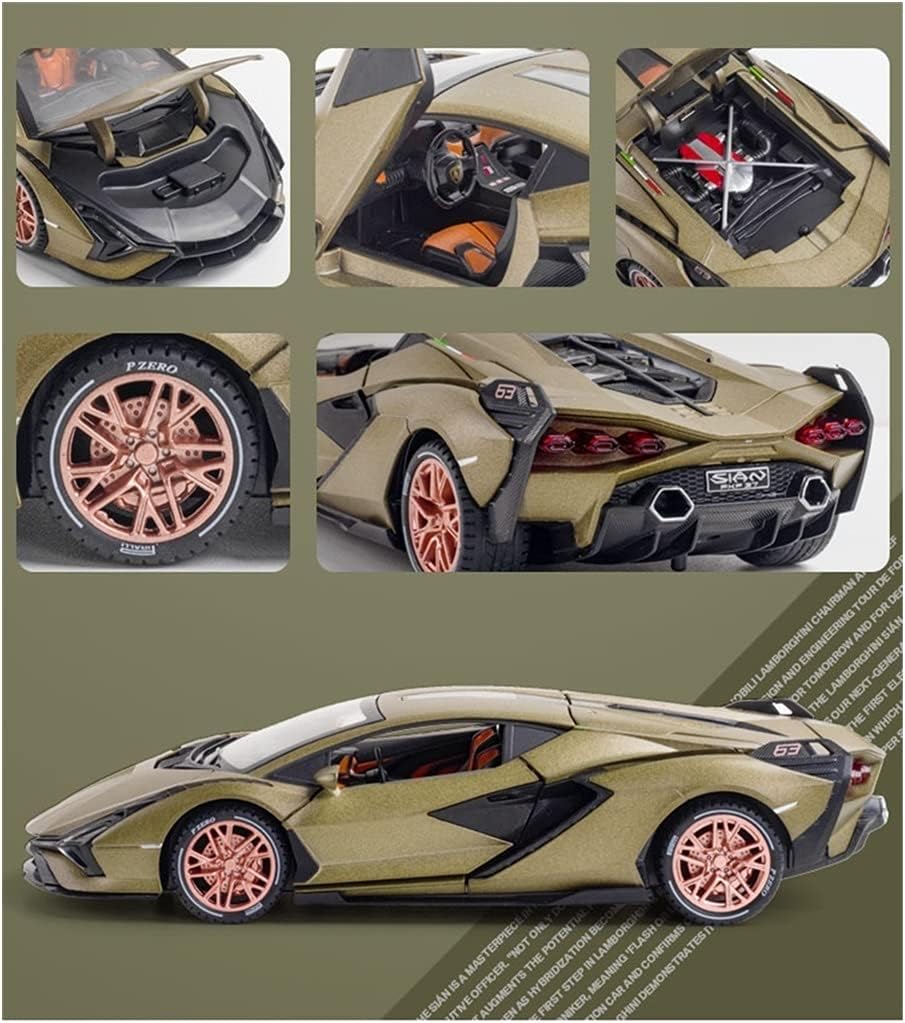 1:24 Metal Car Lamborghini Sian Die Cast Alloy Light & Sound MultiColor (MultiColor, Pack Of1)