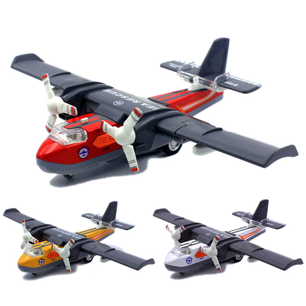 AIRCRAFT TOY DIECAST METAL ALLOY MODEL AIR PLANE MILITARY AIR FORCE SEAPLANE PULLBACK TOYS WITH LIGHTS AND SOUNDS FIGHTER JET FOR KIDS BOY GIRLS CHILDREN