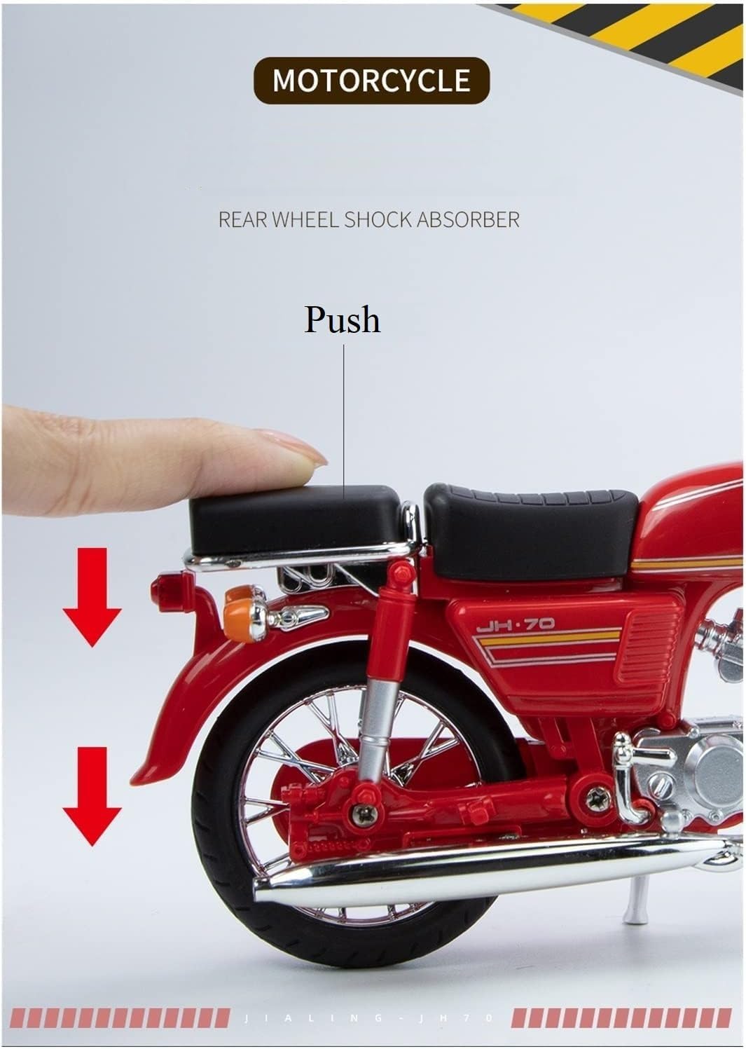 1:12 SIMULATED HONDA JIALING MOTORCYCLE JH70 GIFT MOTORCYCLE MODEL ALLOY TOY MODEL FOR DECORATION MODEL OF MOTORCYCLE [SIZE:-17.5CM*11.5CM*3.3CM]【RANDOM COLOUR】
