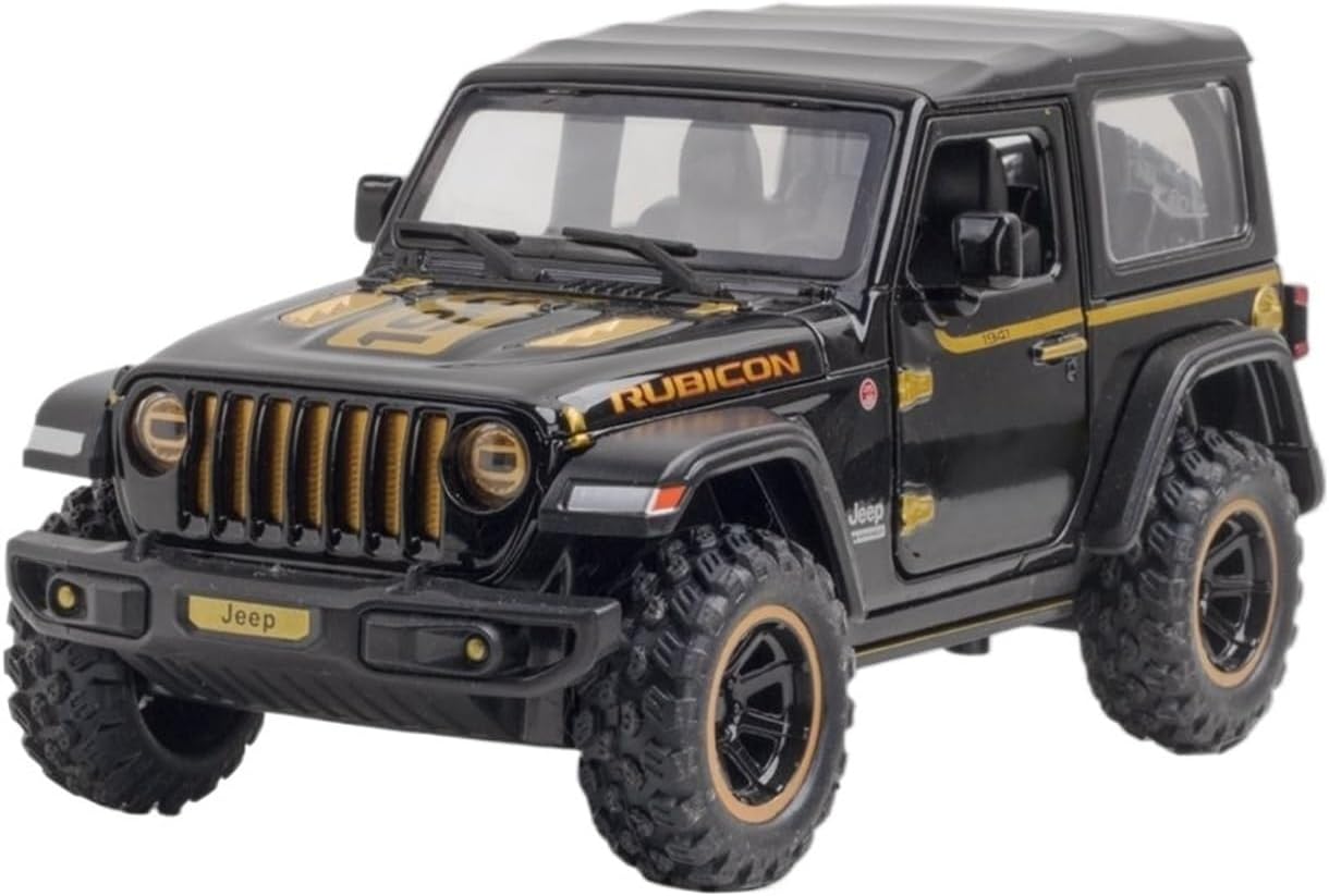 Big Size 1:24 Diecast Model Alloy Jeep Wrangler Rubicon 1941 Metal Pull Back with 6 Openable Doors & Sound Light Auto Toy car [20.5Cm *10.8Cm *10.5 Cm]