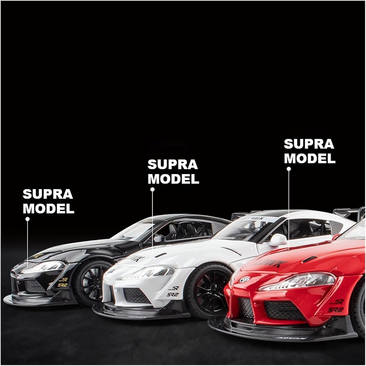 TOYOTA SUPRA GR LBWK 1:24 DIECAST METAL PULLBACK TOY CAR WITH OPENABLE DOORS & LIGHT, MUSIC BOYS CAR FOR KIDS BEST TOYS GIFTS TOYS FOR KIDS [SIZE:-22CM*9CM*7CM]【 MULTICOLOR 】