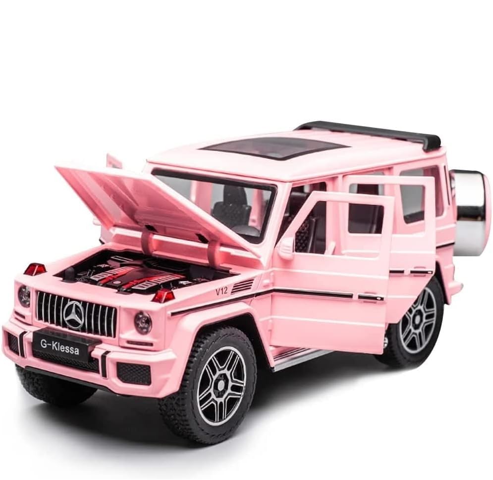 BIG SIZE MERCEDES BENZ G-KLESSA G-63 1:24 DIECAST METAL PULLBACK TOY CAR WITH OPENABLE DOORS & LIGHT, MUSIC BOYS CAR FOR KIDS BEST TOYS GIFTS TOYS FOR KIDS [SIZE:-22CM*9.3CM*8.5CM]【 MULTICOLOR 】