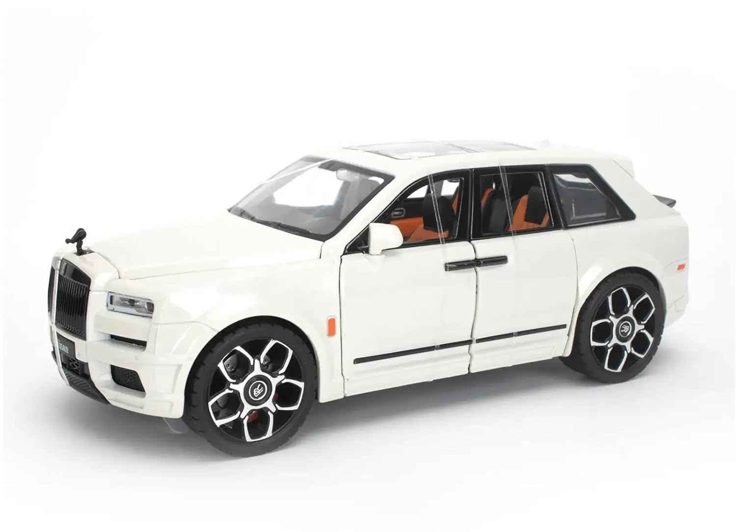 BIG SIZE ROLLS ROYCE CULLINAN 1:24 DIECAST METAL PULLBACK TOY CAR WITH OPENABLE DOORS & LIGHT, MUSIC BOYS CAR FOR KIDS BEST TOYS GIFTS TOYS FOR KIDS [SIZE:-22.5CM*9CM*7.5CM]【 MULTICOLOR 】